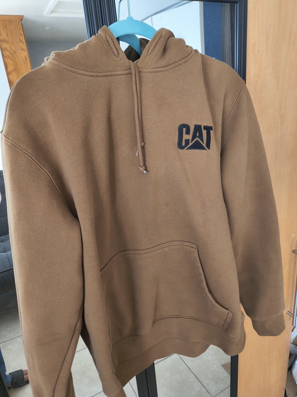 Brown Hooded Workwear Sweatshirt - Durable Cotton Blend Hoodie